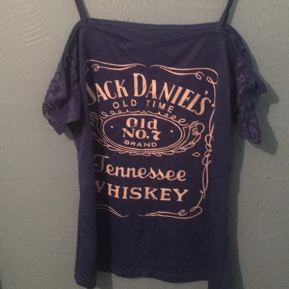 Jack Daniels cold shoulder lace tee